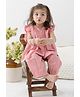 Tiber Taber Cotton Lurex Woven Kurti and Salwar with Dupatta and Half Sleeves and Stripes Print in Pink for New Born