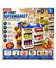 Elecart 60 Pcs Kids Supermarket Play Set with Cash Register, Scanner & Shopping Basket Pretend Grocery Store Role Play Toy with Play Food Accessories for Boys & Girls