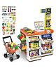 Elecart 60 Pcs Supermarket Toy Set for Kids with Shopping Cart, Cash Register, Scanner & POS Machine Pretend Grocery Store Playset with Lights & Sound, Play Food & Money for Kids