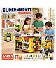 Elecart 65 Pcs Kids Supermarket Play Set with Shopping Cart, Cash Register & Coffee Machine Pretend Grocery Store Role Play Toy with Play Food & Accessories for Boys & Girls