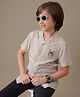 Kidsville Rayon Woven Marvel Featuring Half Sleeves Spiderman Logo Printed Shirt - Off White