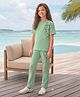 Laughing kids Cotton Jersey Knit Half Sleeves Bear Printed Tee & Pants Set - Green