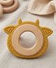 Babyden Food Grade Premium Silicone Wodden Teether Round - yellow