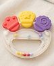 Babyden Silicone Baby Teether Toy With Bell Rattel For Baby - yellow