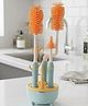 Babyden Silicone Bottel Brush Set Drain Storage Base 8pcs - orange