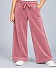 Plum Tree Velour Knit Crown Embroidered Winter Pants - Rose Gold