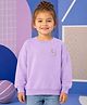 NUSYL Fleece Knit Oversized Full Sleeves LA Text Printed Sweatshirt - Lilac