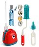 NEGOCIO Little Dino 3 in 1 Bottle Cleaning Brush Kit with Cartoon Base for Baby Milk Bottles Straws Breast Pumps Other Accessories - PACK OF 1 - COLOR MAY VARY