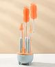 NEGOCIO 8pc Set Silicone Bottle Brush Set with Stand, 360° Rotating Silicone Bottle Cleaning Brush Cleaner Set, Long Handle Silicone Baby Bottle Straw Cleaner Brush - PACK OF 1 - COLOR MAY VARY