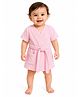 Creeva Melodious Baby Cotton Bathrobe with Front Pocket Soft, Snug & Adorable Robe for Infants 0-12 months - Pink