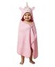 Creeva Cuddle Baby/Kids Hooded Bath Towel Soft Cotton with Cute Cartoon Face & 3D Ears 100% Cotton, Super Absorbent Bath Wrap for Newborns & Toddlers , (0-5 Years) - Baby Pink