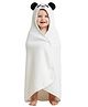Creeva Cuddle Baby/Kids Hooded Bath Towel Soft Cotton, Super Absorbent Bath Wrap with Cute Panda Face & 3D Ears for Newborns & Toddlers (0-5 Years) - White