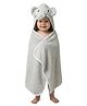 Creeva Cuddle Baby/Kids Hooded Bath Towel Soft Cotton with Cute Elephant Face & 3D Ears 100% Cotton, Super Absorbent Bath Wrap for Newborns & Toddlers , (0-5 Years) - Grey