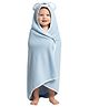 Creeva Cuddle Baby/Kids Hooded Bath Towel in Blue Soft Cotton with Cute Cartoon Face & 3D Ears 100% Cotton, Super Absorbent Bath Wrap for Newborns & Toddlers , (0-5 Years)
