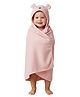 Creeva Cuddle Baby/Kids Hooded Bath Towel in Baby Pink Soft Cotton with Cute Cartoon Face & 3D Ears 100% Cotton, Super Absorbent Bath Wrap for Newborns & Toddlers , (0-5 Years)