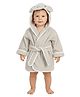 Creeva Cuddle Hooded Baby Bathrobe For Newborn & Infant (012 Months) , Ultra Soft Cotton , Elephant Design, Peach