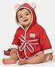 Creeva Cuddle Hooded Baby Bathrobe For Kids (01 Years) , Red
