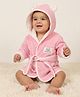 Creeva Cuddle Hooded Baby Bathrobe For Kids , Premium Soft Cotton , (1-2Years) Neon Pink