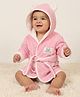 Creeva Cuddle Hooded Baby Bathrobe For Kids (01 Years) , Baby Light Pink