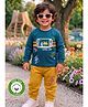 Mars Infiniti Cotton Knit Full Sleeves Console Printed Tee & Joggers Set - Dark Green