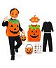 Sarvda Halloween Theme Full Sleeves Pumkin Costume Set With Bucket - Orange