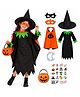 Sarvda Halloween Theme Full Sleeves Witch Costume Set - Black & Green