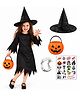 Sarvda Halloween Theme Full Sleeves Witch Costume Set - Black