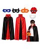Sarvda Halloween Theme Vampire Costume Set With Fangs & Jack O Lantern Basket - Black