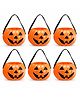 Sarvda Halloween Theme Large Pumpkin Baskets Pack of 6 - Orange