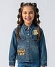 Tiny Girl Denim Woven Full Sleeves Bear Patch Detailed Shirt - Dark Blue