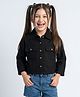 Tiny Girl Cotton Woven Full Sleeves Solid Shirt - Black