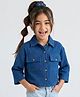 Tiny Girl Cotton Woven Full Sleeves Solid Shirt - Royal Blue