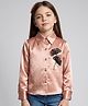 Tiny Girl Woven Full Sleeves Floral Embroidered Shirt - Dusty Pink