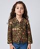 Tiny Girl Cotton Woven Full Sleeves Abstract Printed Shirt - Brown
