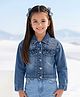 Tiny Girl Denim Woven Full Sleeves Stone Embellished Jacket - Light Blue