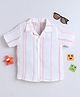 BABY NATION Cotton Woven Half Sleeves Striped Shirt - Baby Pink