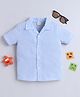 BABY NATION Cotton Woven Half Sleeves Striped Shirt - Light Blue