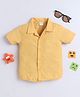 BABY NATION Cotton Woven Half Sleeves Striped Shirt - Mustard
