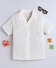 BABY NATION Cotton Woven Half Sleeves Striped Shirt - Yellow & White