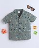 BABY NATION Cotton Woven Half Sleeves Abstract Printed Shirt - Green