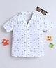 BABY NATION Cotton Woven Half Sleeves Boat Printed Shirt - White