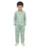Biglilpeople Cotton Woven Full Sleeves Striped Coordinating Shirt & Pants Night Suit - Green