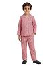 Biglilpeople Cotton Woven Full Sleeves Checked Coordinating Shirt & Pants Night Suit - Red