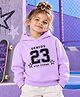 NUSYL Fleece Knit Full Sleeves Genius Text Printed Light Winter Hoodie - Lilac