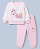 Doodle Poodle 100% Cotton Terry Knit Full Sleeves Winter Wear Suits With Rabbit Print - White