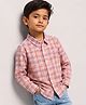 Campana 100% Cotton Woven Full Sleeves Checked Shirt - White Orange & Blue