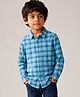 Campana 100% Cotton Woven Full Sleeves Checked Shirt - Blue