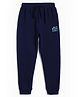 Campana 100% Cotton Knit Legendary Text Printed Joggers - Navy Blue