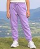 Campana 100% Cotton Knit Faster Than Lightning Text Printed Joggers - Purple