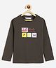 Campana 100% Cotton Knit Full Sleeves Beauty In Little Things Text Printed Tee - Grey